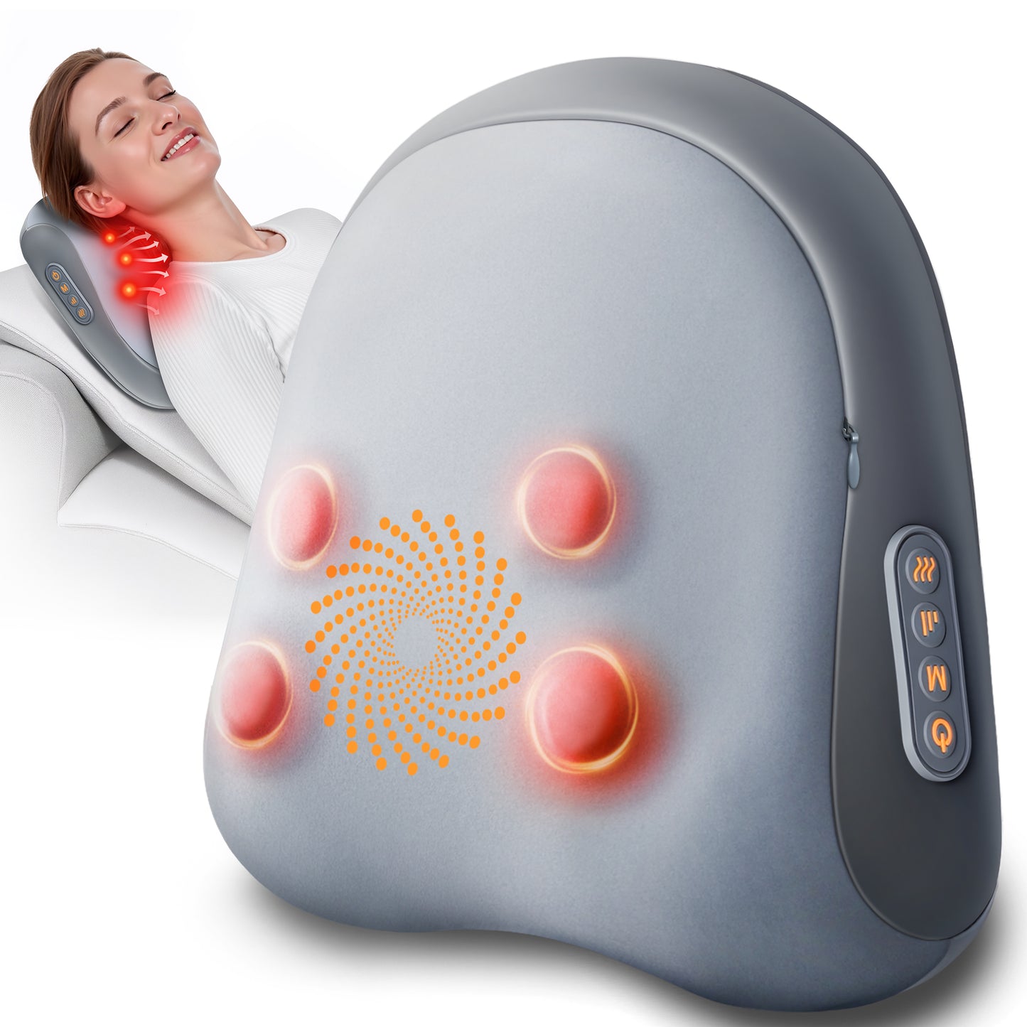 Shiatsu Back and Neck Massager with Heat – Deep Kneading Massage Pillow for Relaxation – Corded Design for Full Body Use – Gift for Loved Ones