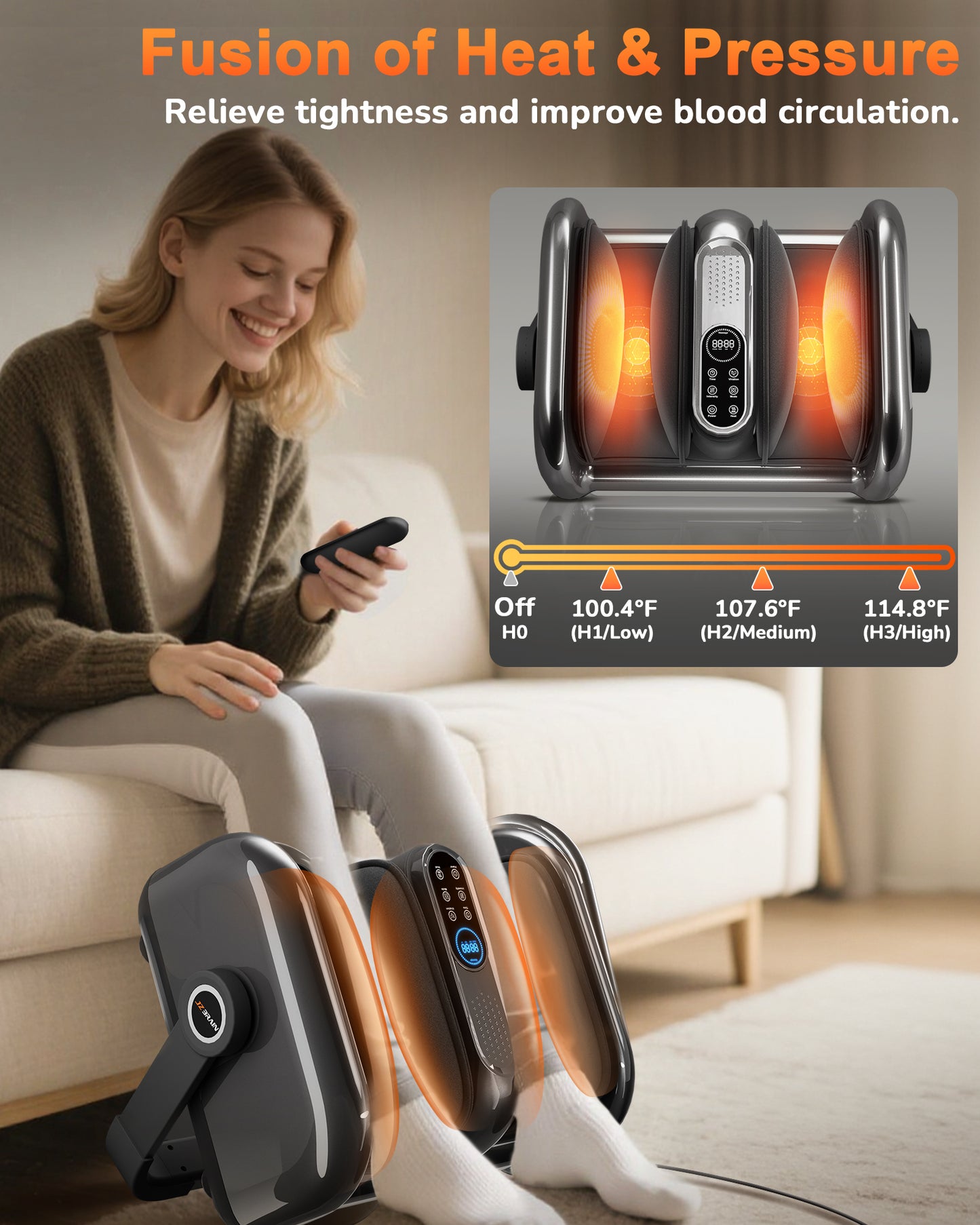 JZBRIAN Shiatsu Foot Massager Machine with Heat : Deep Kneading Foot Massager with Vibration for Plantar Fasciitis, Neuropathy, Pain Relief, Circulation - Gifts for Women, Men
