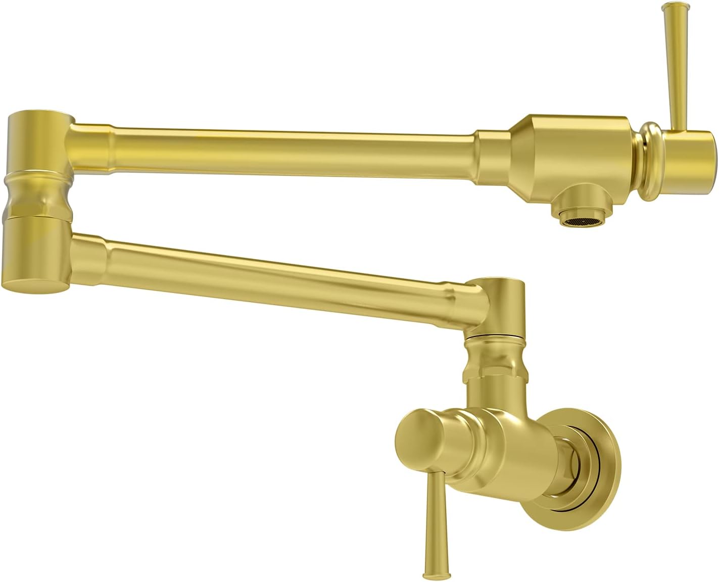 Pot Filler Faucet Wall Mount Folding Stretchable Double Joint 2 Handles