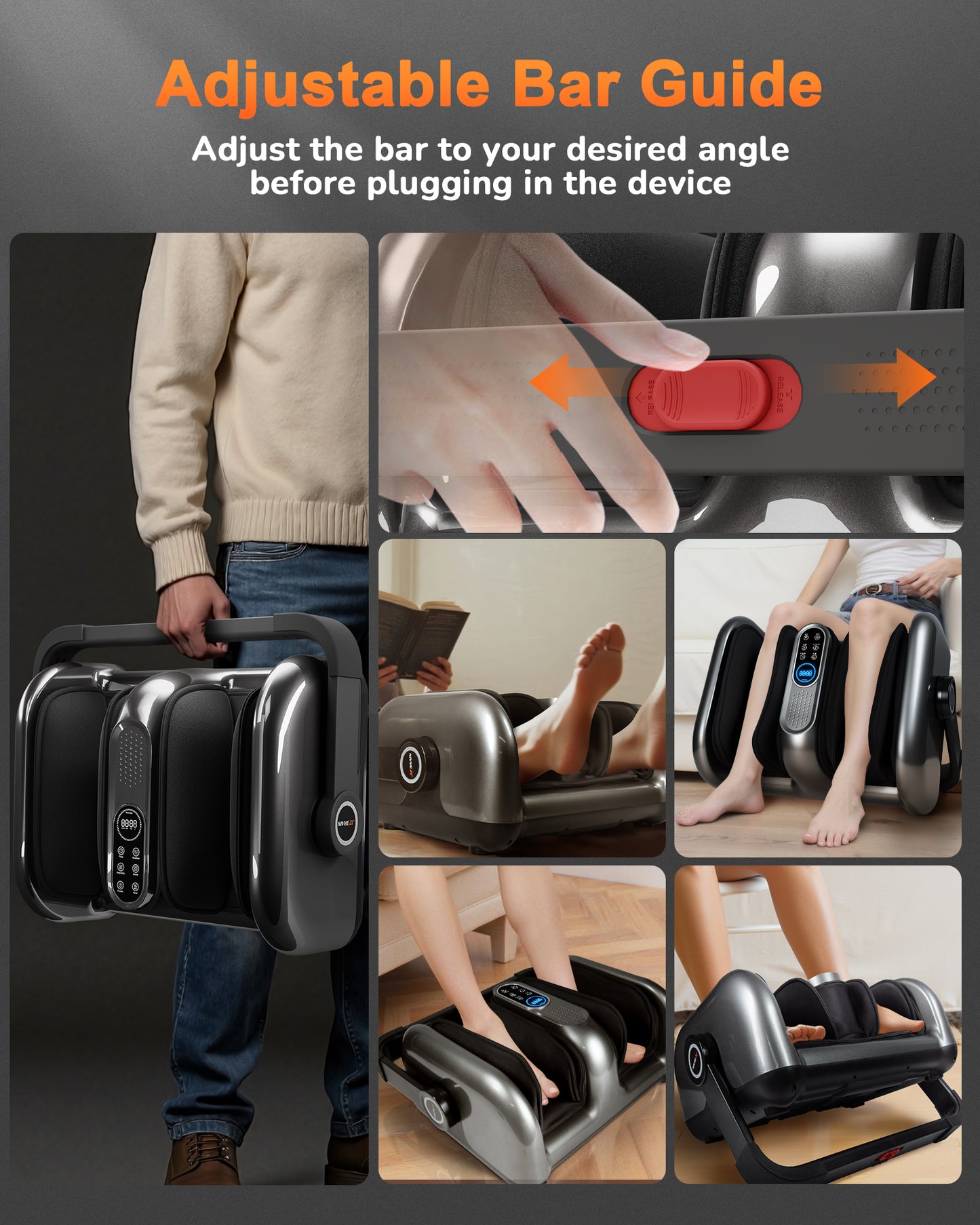JZBRIAN Shiatsu Foot Massager Machine with Heat : Deep Kneading Foot Massager with Vibration for Plantar Fasciitis, Neuropathy, Pain Relief, Circulation - Gifts for Women, Men