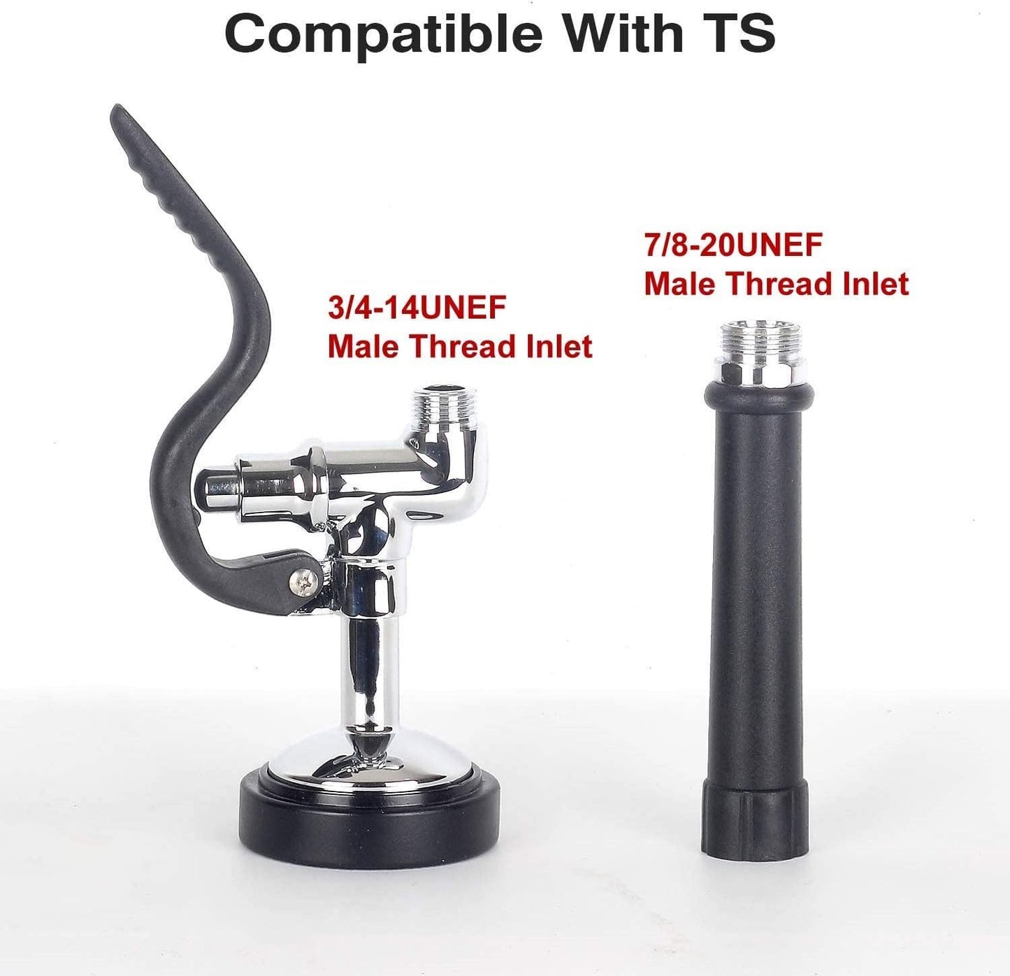 Pre Rinse Spray Valve Commercial Faucet Sprayer Head 1.42 GPM High Pressure Dish Sprayer Nozzle with Hand Pull Down Sprayer Chrome Brushed