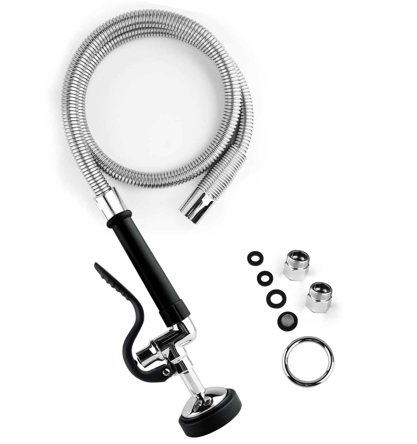 Spray Valve with 45 inches Flexible Stainless Steel Hose High Pressure Pre Rinse Sprayer Nozzle Assembly