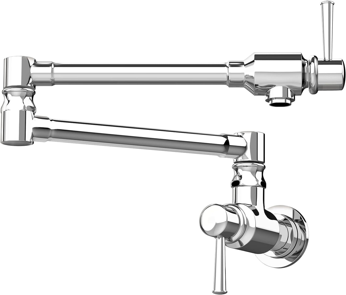 Pot Filler Faucet Wall Mount Folding Stretchable Double Joint 2 Handles