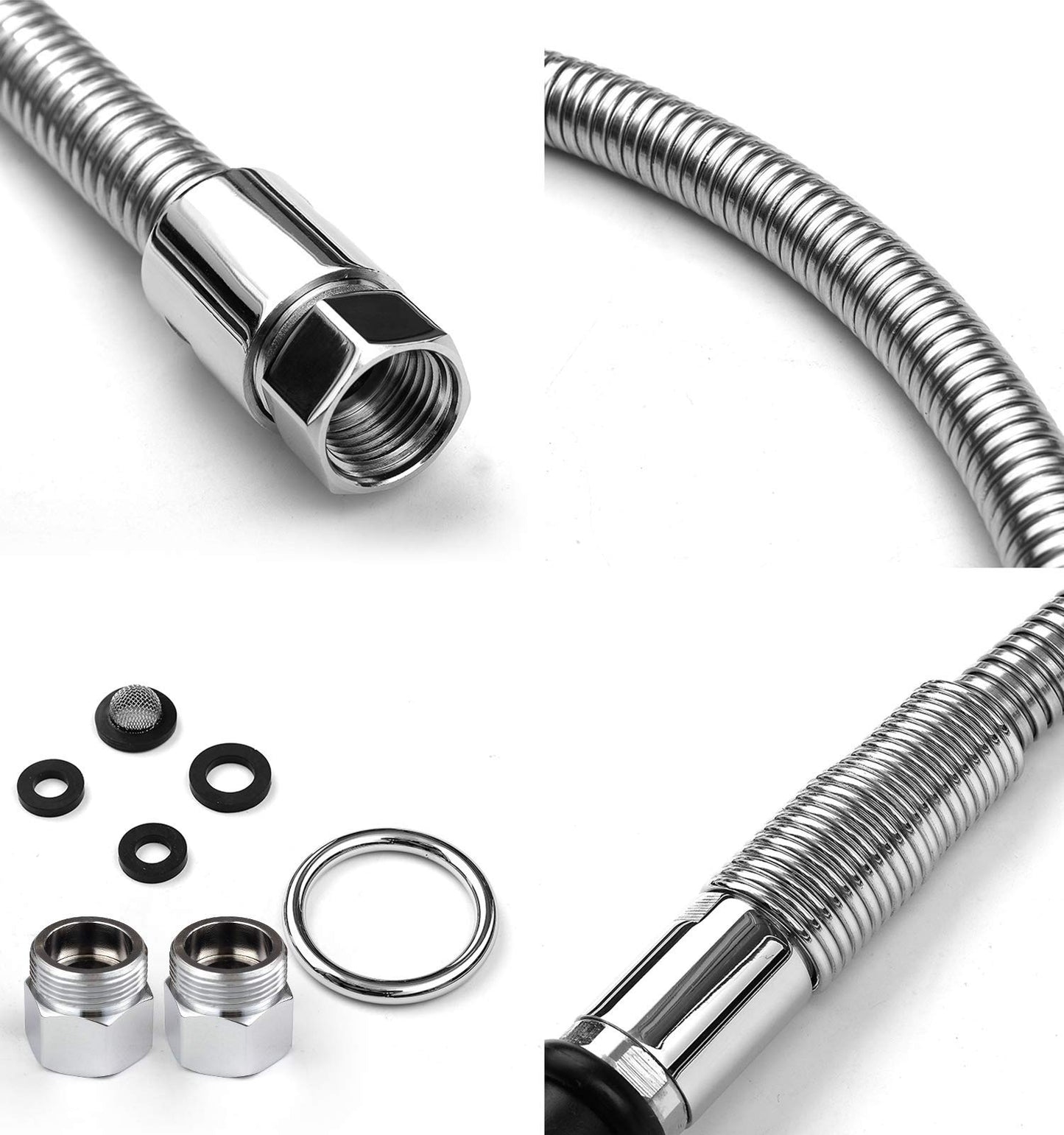 Spray Valve with 45 inches Flexible Stainless Steel Hose High Pressure Pre Rinse Sprayer Nozzle Assembly