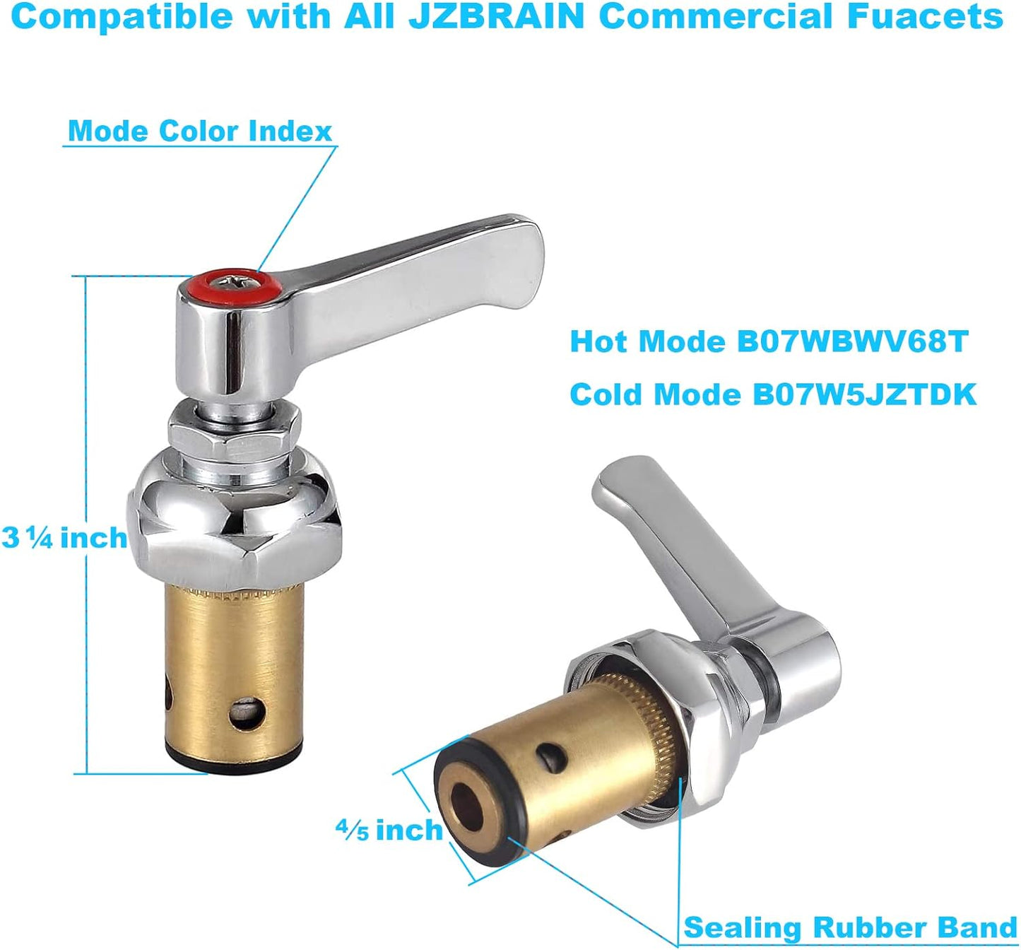 Hot Side Handle Sink Faucet Valve Stem Replacement Assembly