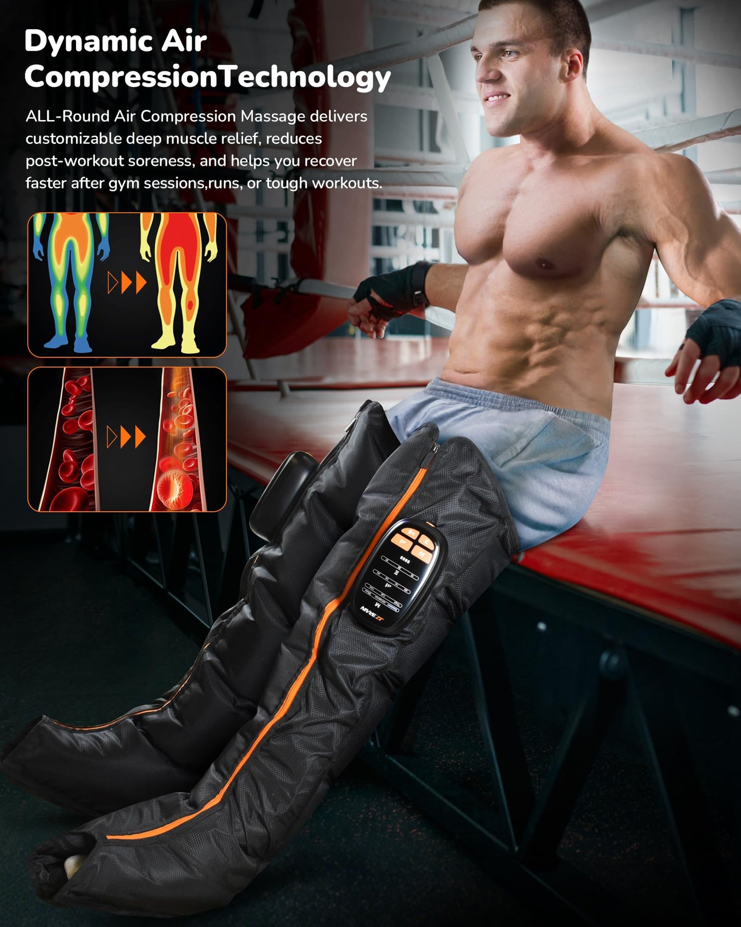 Sequential Air Compression Leg Recovery System(Cordless) - 2 Count