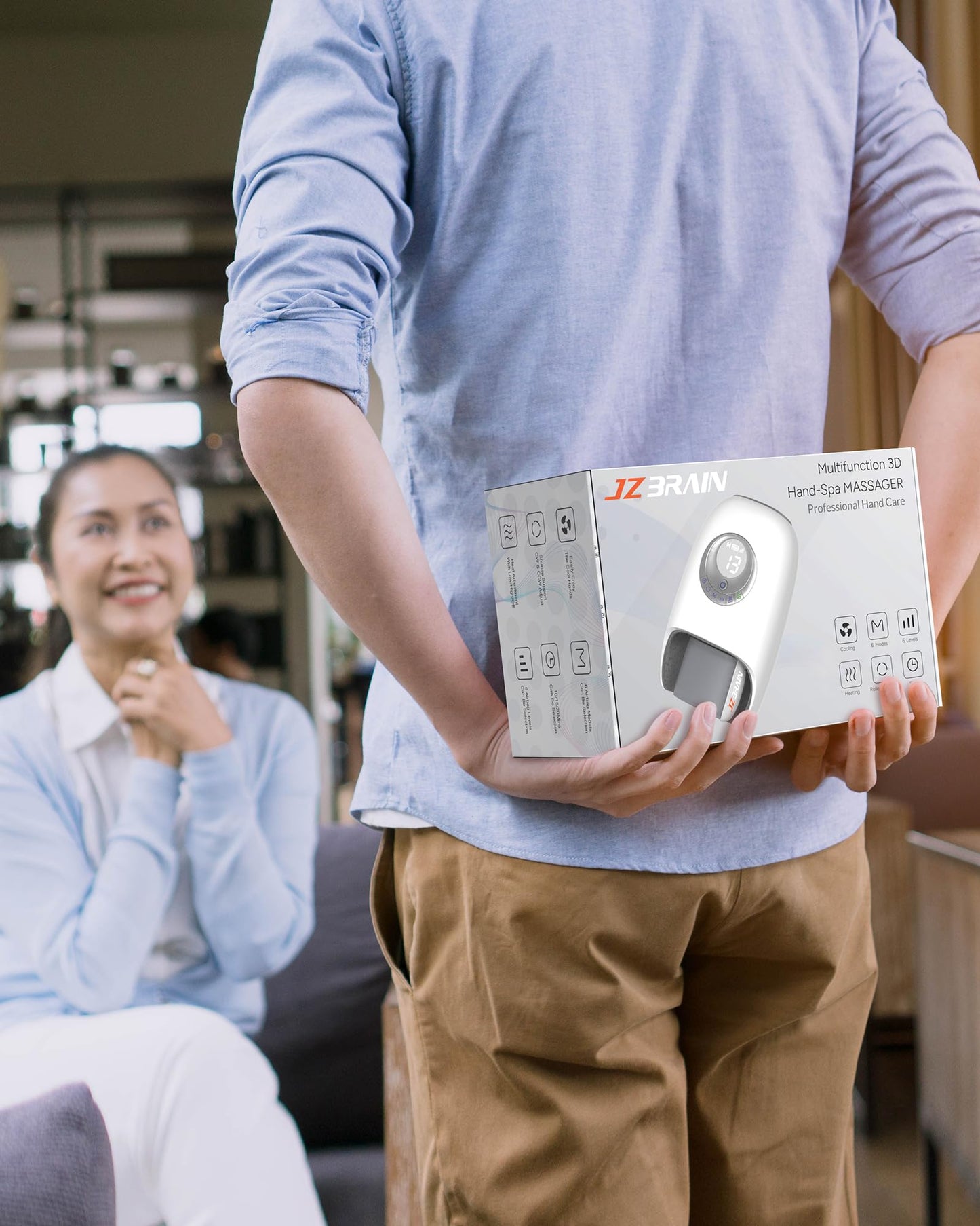JZBRAIN Hand Massager with Heat and Compression
