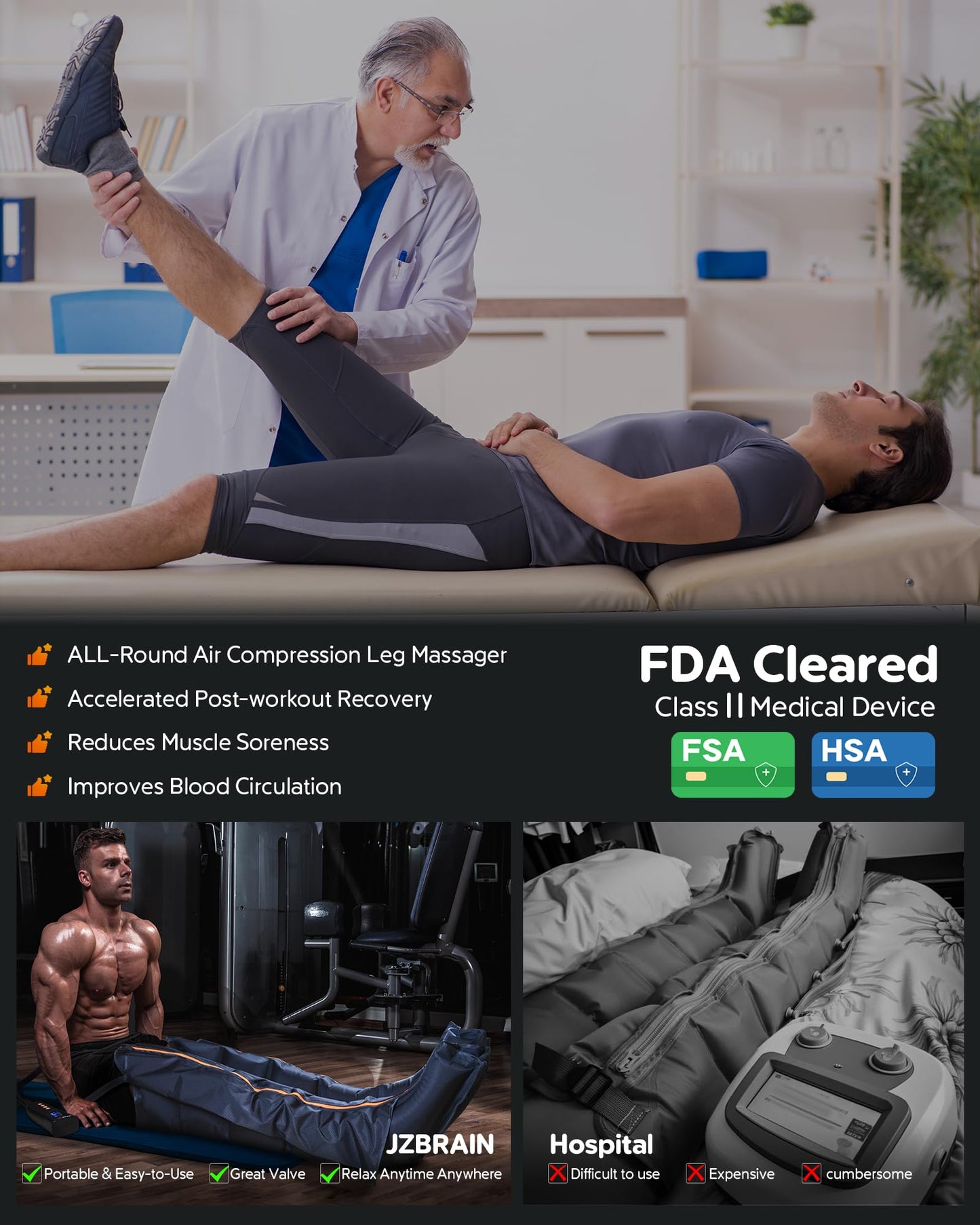 Sequential Air Leg Compression Massager