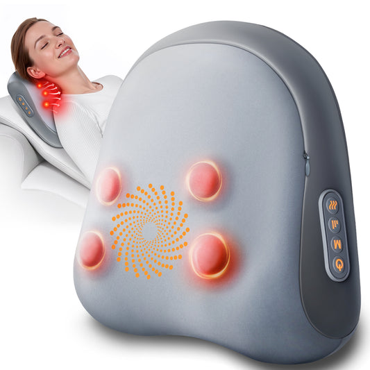 Shiatsu Back and Neck Massager with Heat – Deep Kneading Massage Pillow for Relaxation – Corded Design for Full Body Use – Gift for Loved Ones