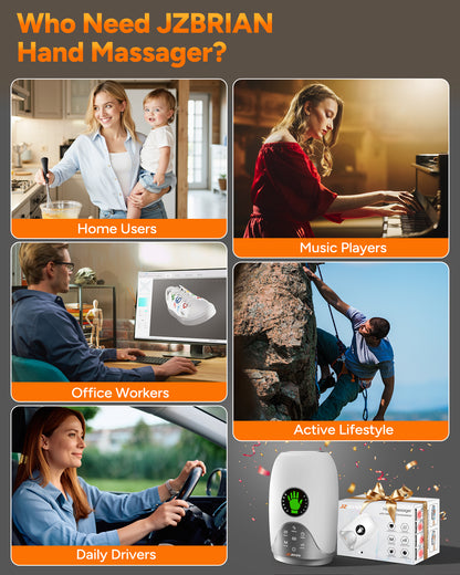 Hand Massager with Heat and Compression : Hand and Wrist Massager with Customizable Modes, Finger Stretch Function, Visual Display, Palm Roller - Daily Comfort for Women, Men, Home, Office Use