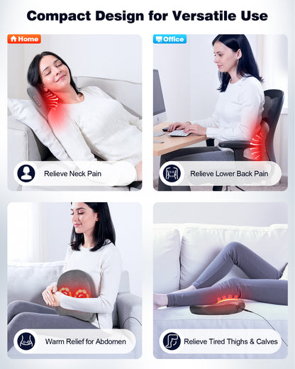 Shiatsu Back and Neck Massager with Heat – Deep Kneading Massage Pillow for Relaxation – Corded Design for Full Body Use – Gift for Loved Ones