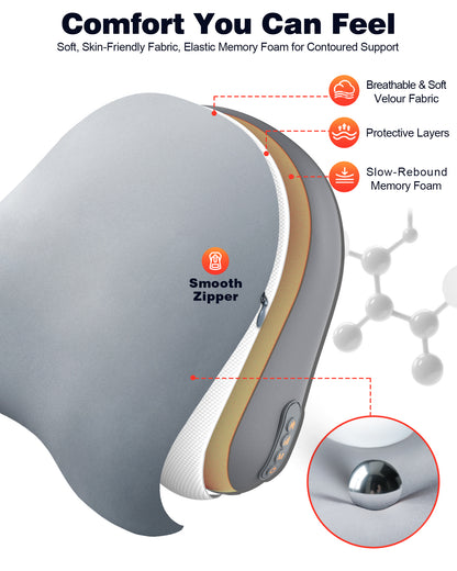 Shiatsu Back and Neck Massager with Heat – Deep Kneading Massage Pillow for Relaxation – Corded Design for Full Body Use – Gift for Loved Ones