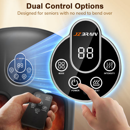 JZBRAIN Shiatsu Foot Massager Machine with Heat : Deep Kneading Foot Massager with Vibration & Compression for Plantar Fasciitis & Neuropathy - for Women & Men,Relax for Home Office Use (Black)