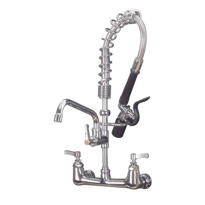 Commercial Sink Faucet with Sprayer 21'' Height 8 Inch Center with 8 Swing Spout