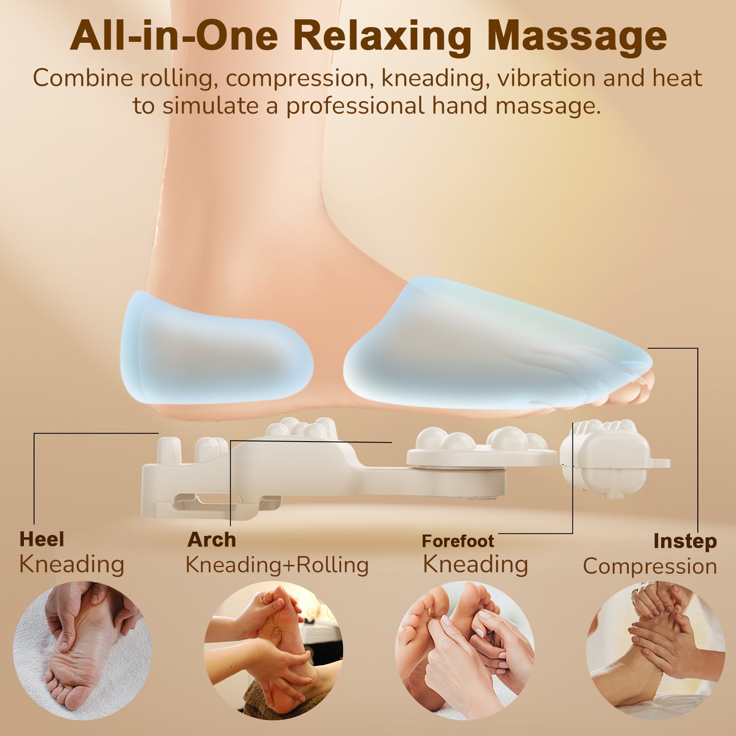 JZBRAIN Shiatsu Foot Massager Machine with Heat : Deep Kneading Foot Massager with Vibration & Compression for Plantar Fasciitis & Neuropathy - for Women & Men,Relax for Home Office Use (Black)