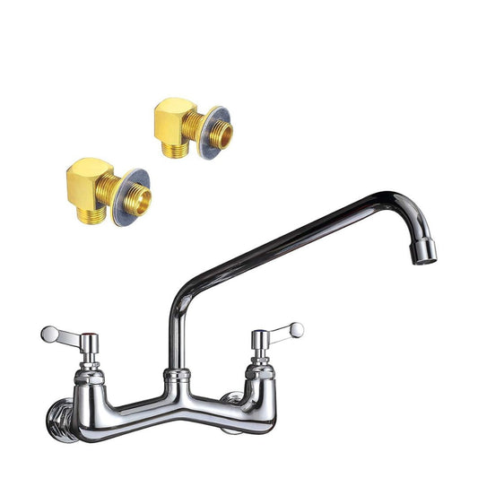 Wall Mount Faucet Heavy Duty Commercial Faucet 8 Inch Center 14''