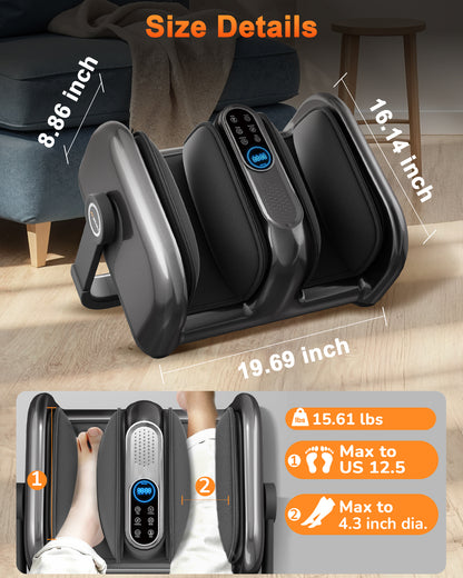 JZBRIAN Shiatsu Foot Massager Machine with Heat : Deep Kneading Foot Massager with Vibration for Plantar Fasciitis, Neuropathy, Pain Relief, Circulation - Gifts for Women, Men