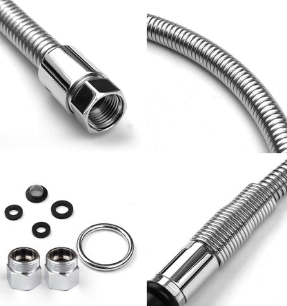 Spray Valve with 45 inches Flexible Stainless Steel Hose High Pressure Pre Rinse Sprayer Nozzle Assembly