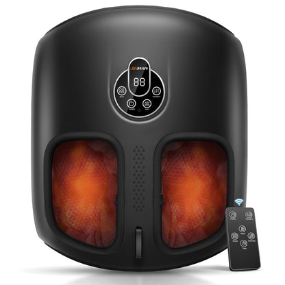 JZBRAIN Shiatsu Foot Massager Machine with Heat : Deep Kneading Foot Massager with Vibration & Compression for Plantar Fasciitis & Neuropathy - for Women & Men,Relax for Home Office Use (Black)