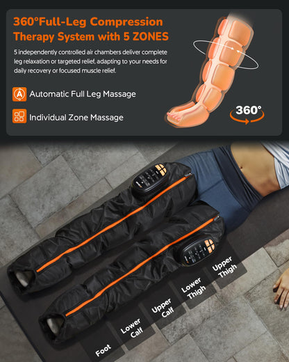 Sequential Air Compression Leg Recovery System(Cordless) - 2 Count