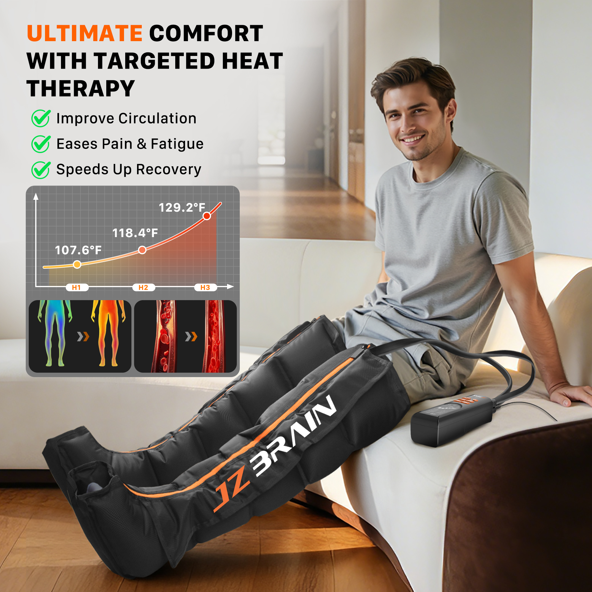 JZBRAIN Air Compression Leg Recovery Boots (Medium)