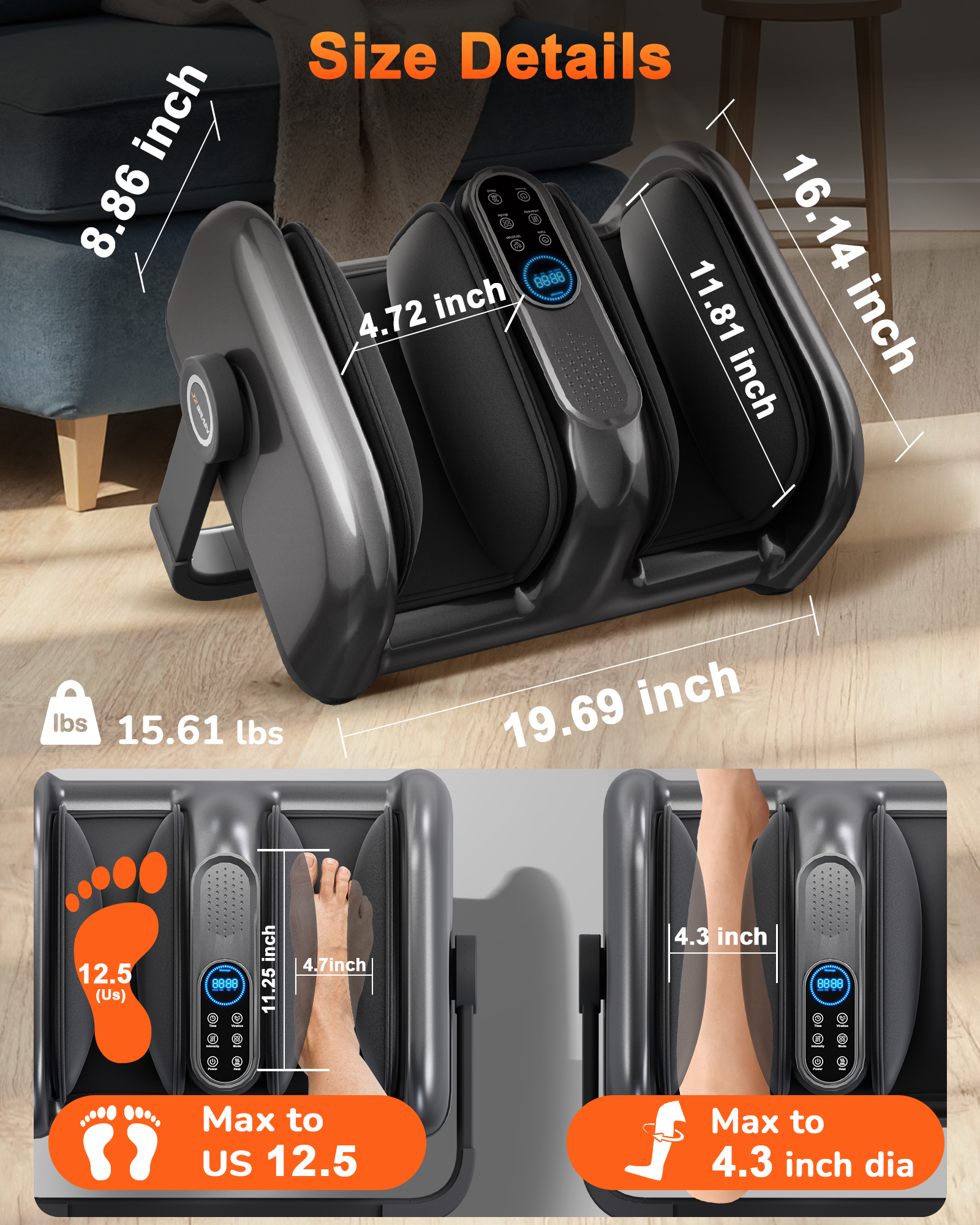 Shiatsu Foot Massager Machine with Heat