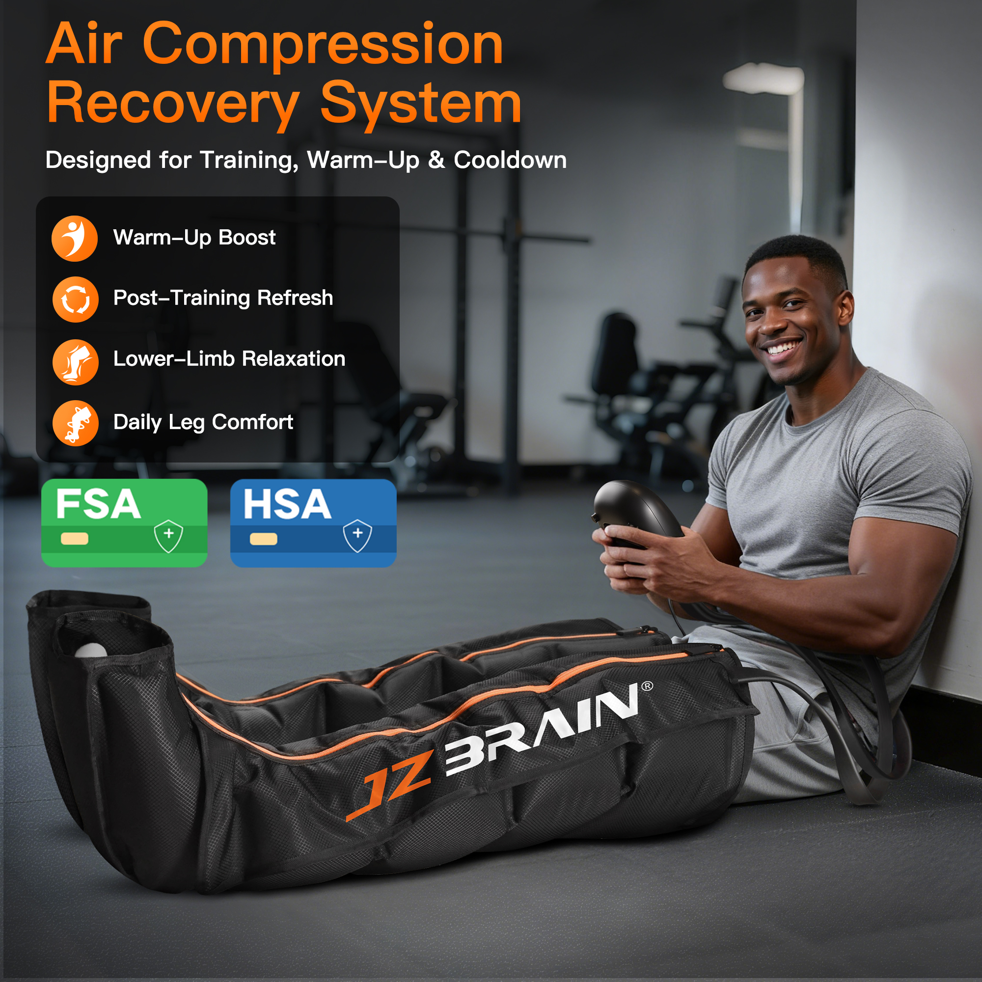 JZBRAIN Professional Leg Compression Massager for Circulation, Compression Boots for Massage Therapy, Cordless Rechargeable Leg Recovery System(Medium)