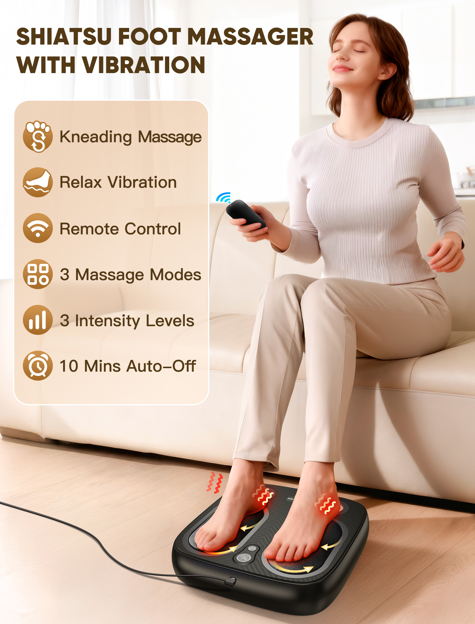 Shiatsu Foot Massager with Vibration Therapy