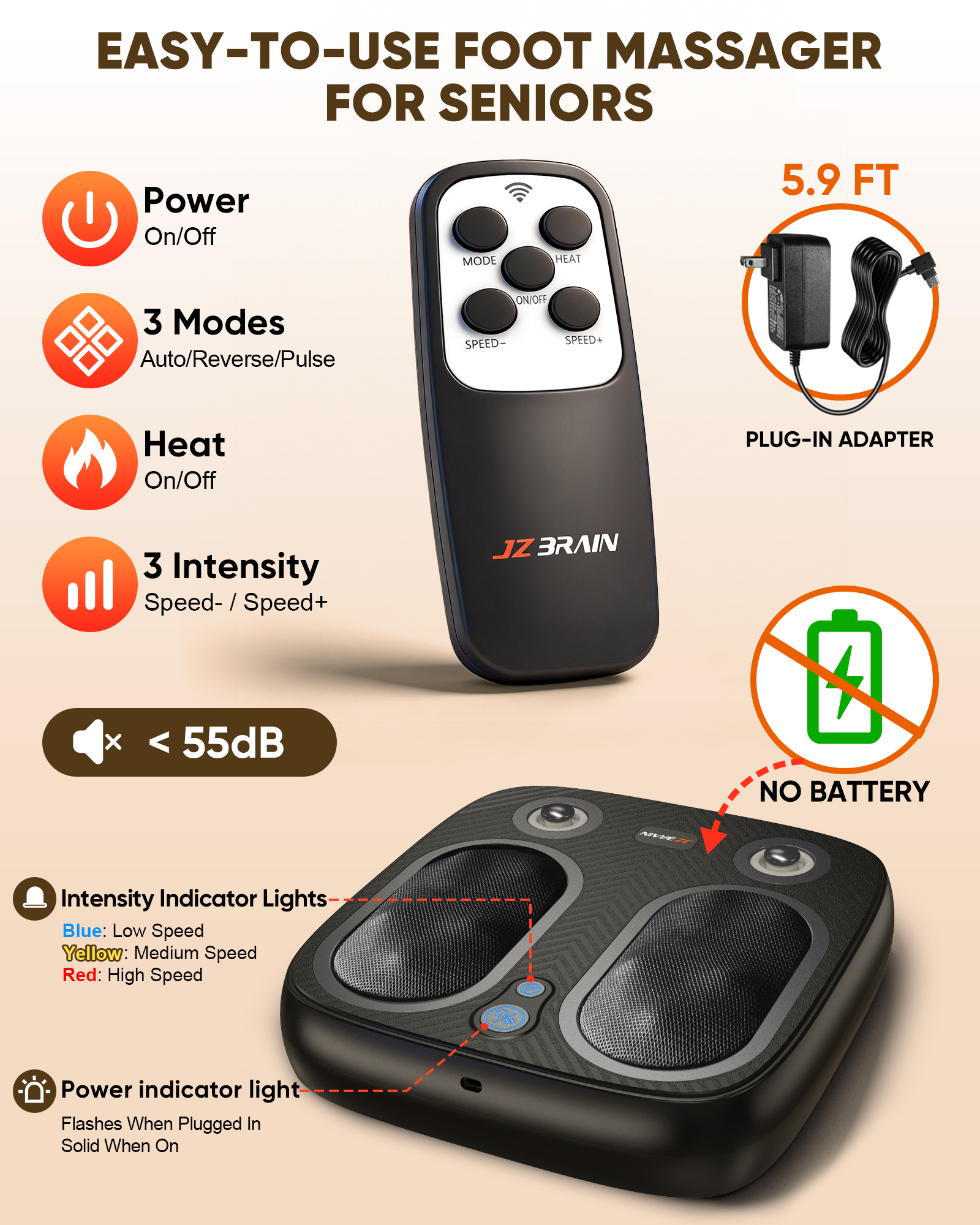 Shiatsu Foot Massager with Vibration Therapy