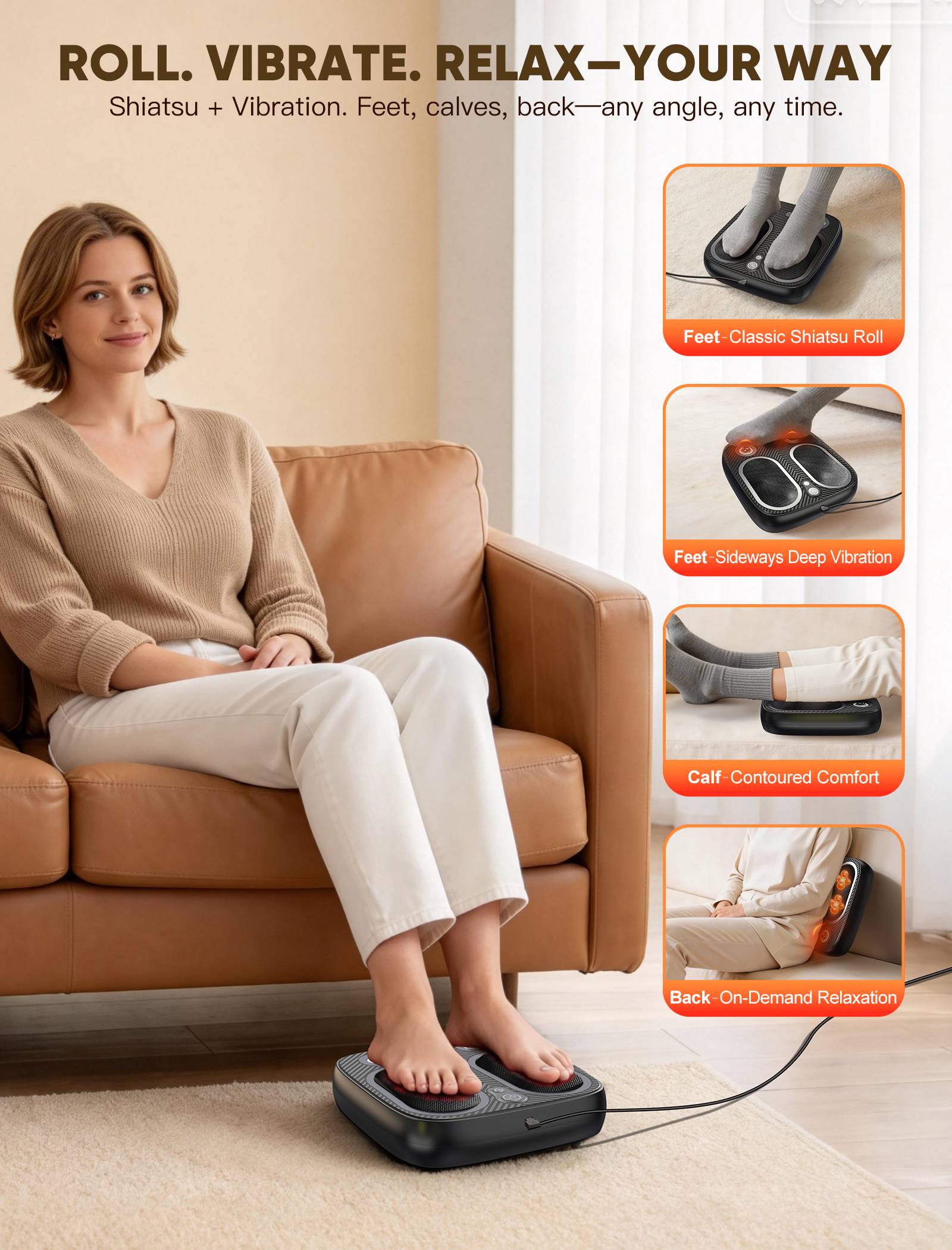 Shiatsu Foot Massager with Vibration Therapy