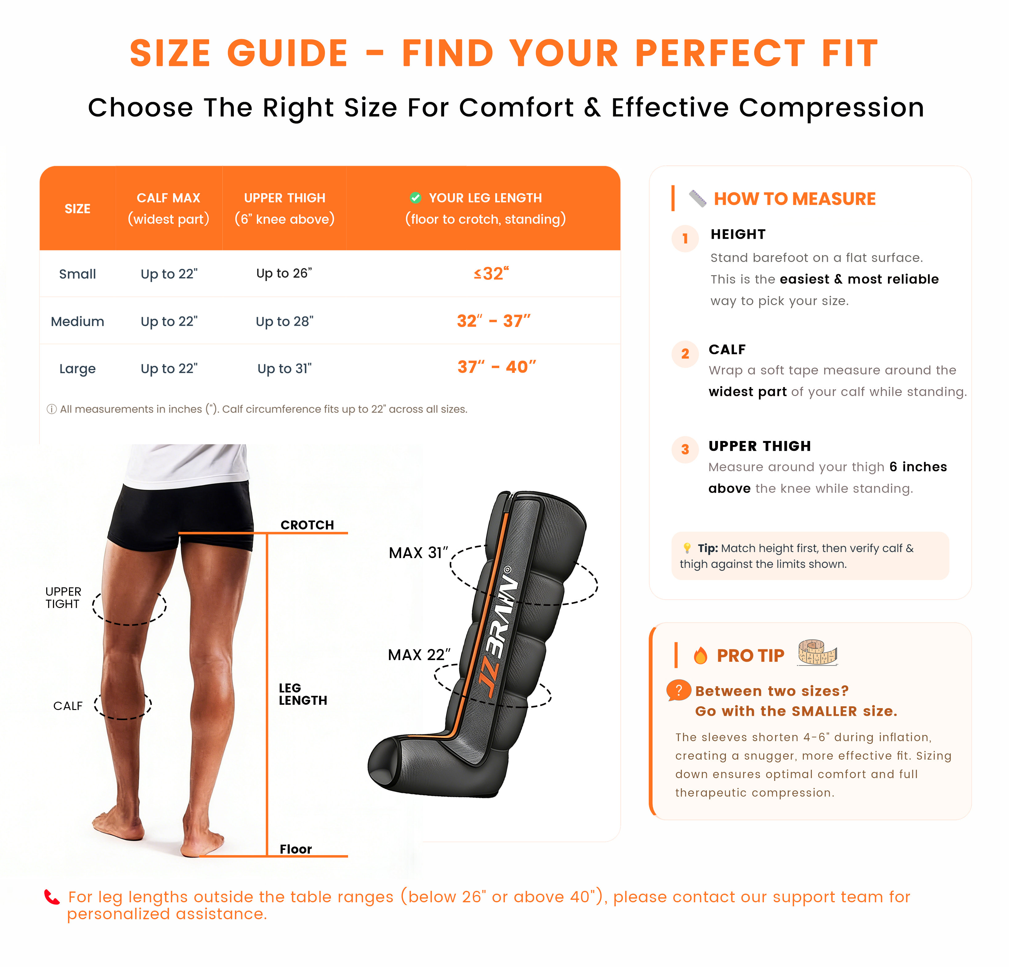 JZBRAIN Air Compression Leg Recovery Boots (Medium)